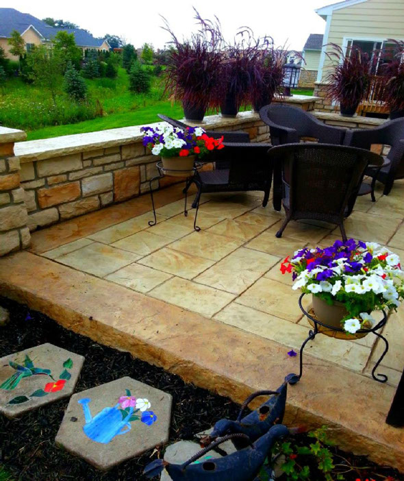 Stamped concrete patio