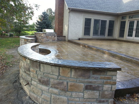 Stamped concrete patio