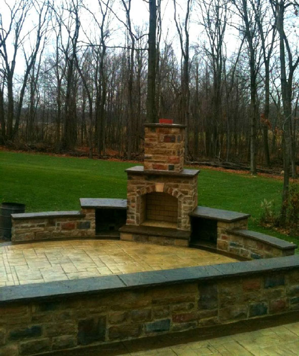 Stamped concrete patio