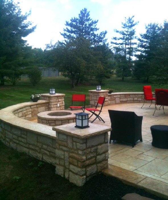 Stamped concrete patio